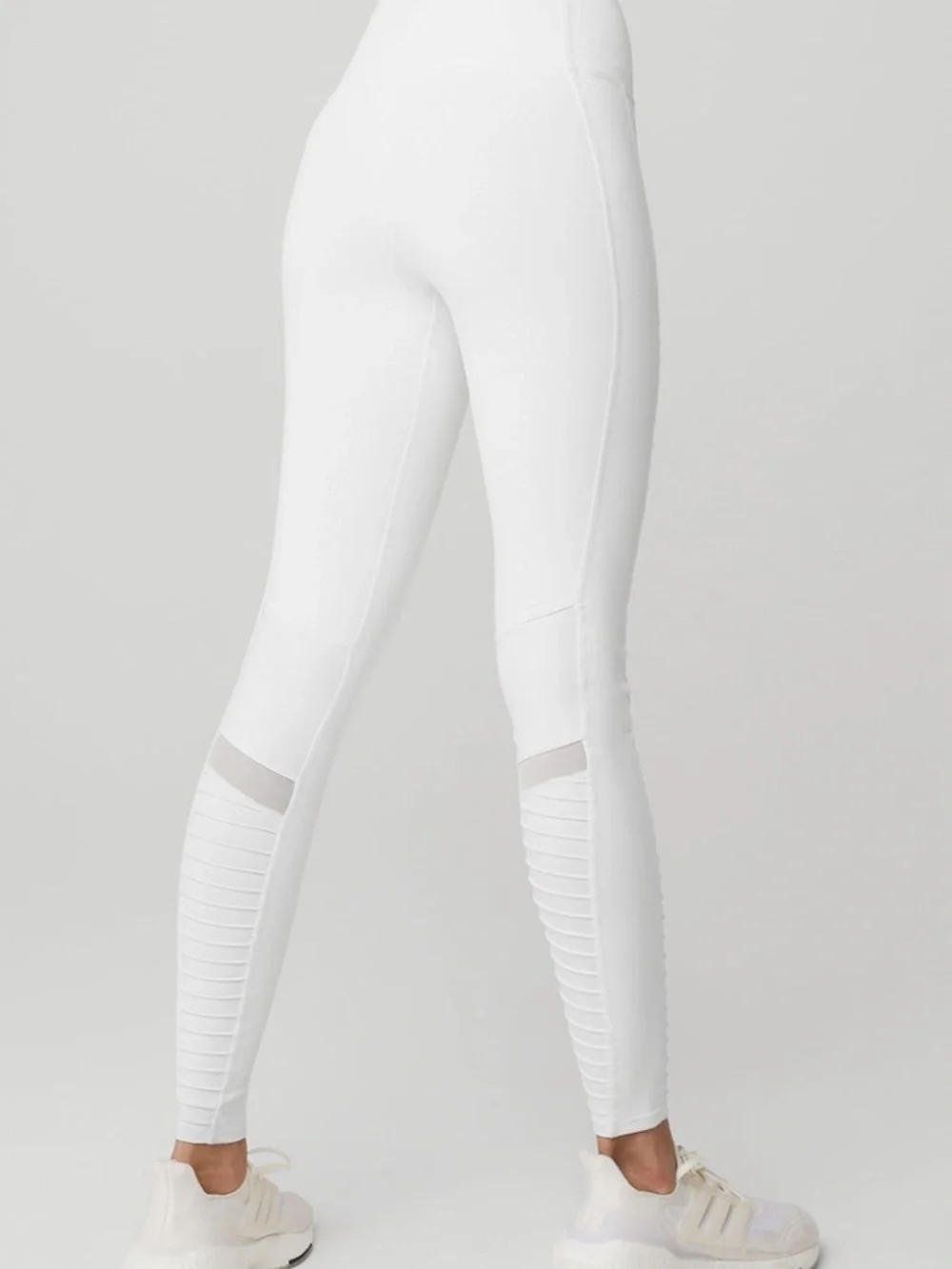 ALO Yoga High Waisted Moto Leggings Pants White Active Stretch Womens S NWOT